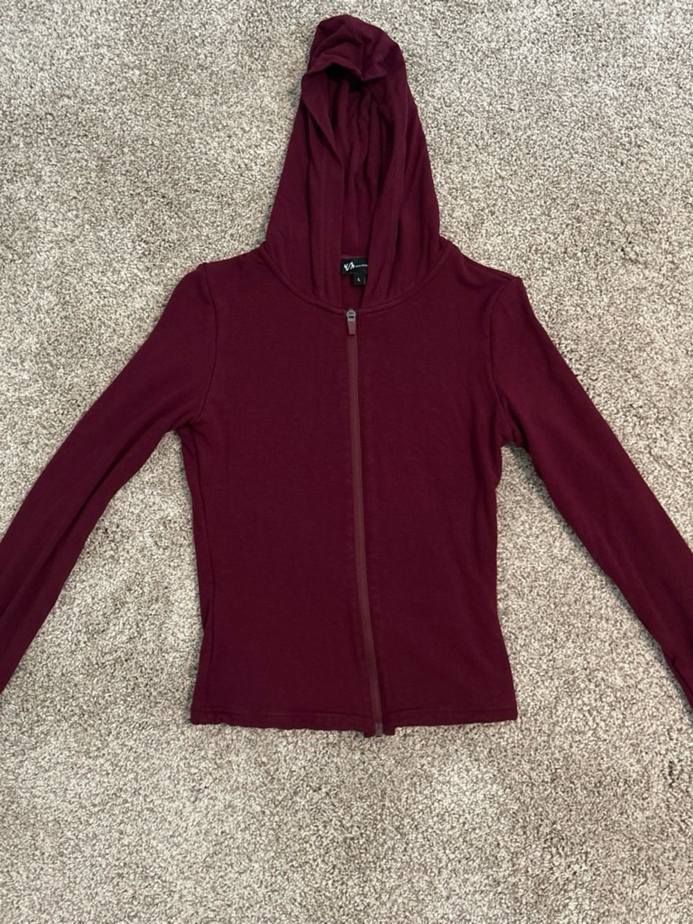 Waydamin burgundy seamless zip up